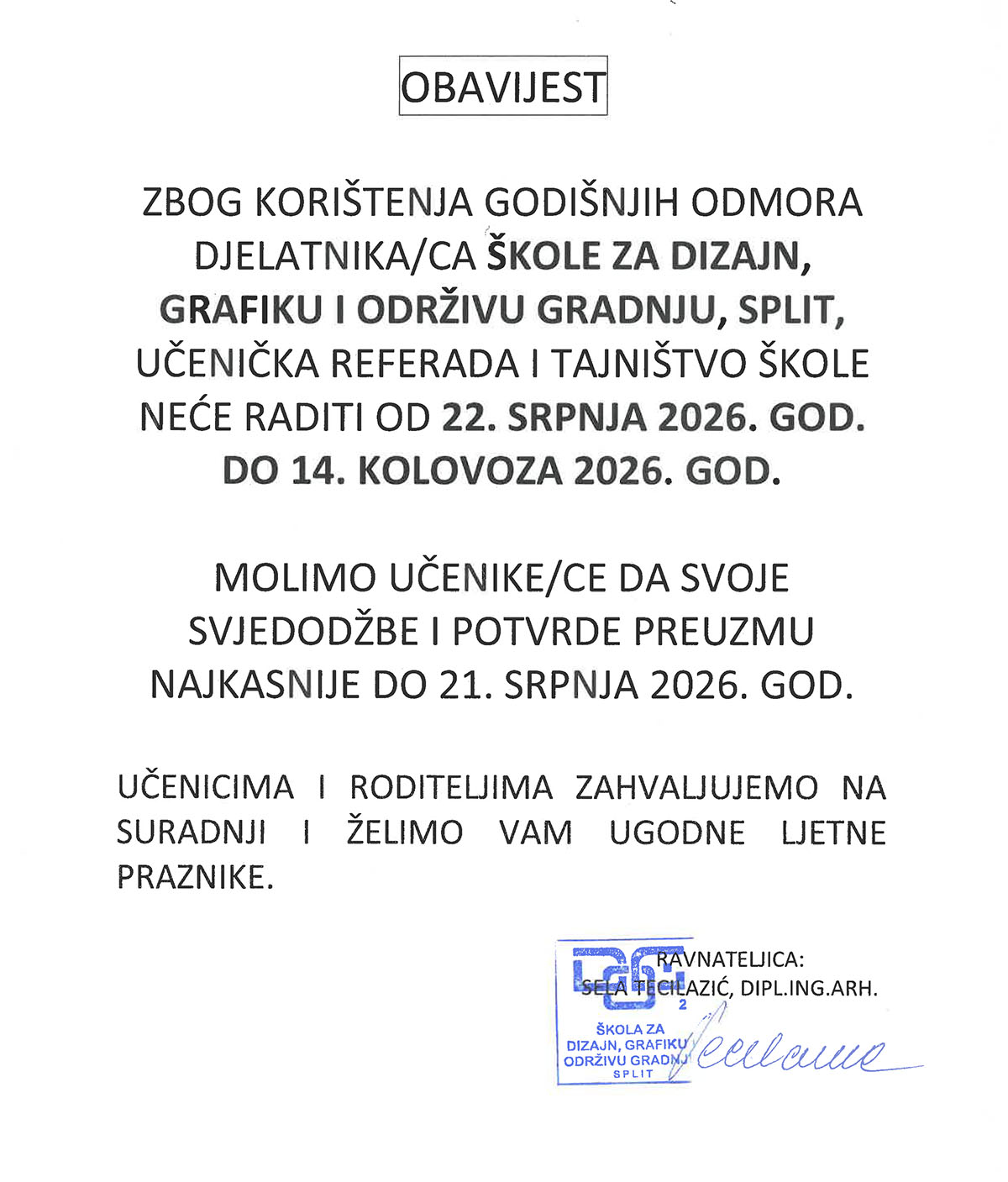 obavijest
